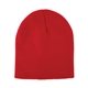 aerial view a red 100 acrylic rib knit beanie, image 1 of 2
