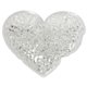 aerial view a clear large heart gel hot / cold pack, image 1 of 2