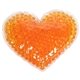 aerial view a orange large heart gel hot / cold pack, image 1 of 2