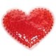 aerial view a red large heart gel hot / cold pack, image 1 of 2