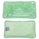 aerial view a pastel green plush mini hot / cold pack, image 1 of 2