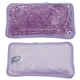 aerial view a pastel purple plush mini hot / cold pack, image 1 of 2