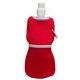 aerial view a red flex water bottle with neoprene insulator, image 1 of 2