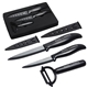 aerial view a black top choice ceramic knife peeler set, image 1 of 2