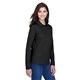 aerial view a black 703 core365 ladies pinnacle performance long - sleeve piqu polo, image 1 of 7