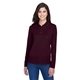 aerial view a burgundy 060 core365 ladies pinnacle performance long - sleeve piqu polo, image 1 of 7