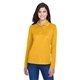 aerial view a campus gold 444 core365 ladies pinnacle performance long - sleeve piqu polo, image 1 of 6