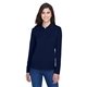 aerial view a classic navy 849 core365 ladies pinnacle performance long - sleeve piqu polo, image 1 of 7