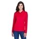 aerial view a classic red 850 core365 ladies pinnacle performance long - sleeve piqu polo, image 1 of 7
