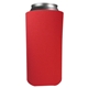aerial view a red 16 oz foam tall boy coolie can insulator, image 1 of 2