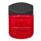 aerial view a translucent red with black grip wide rectangle shape clip, image 1 of 3