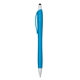 aerial view a teal with silver trim evolution stylus pen, image 1 of 2