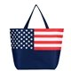 Promotional American Flag Non - Woven Tote Bag - Metallic imprint