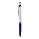 aerial view a dark blue white crest grip pen, full color digital, image 1 of 2