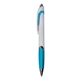 aerial view a light blue white crest grip pen, full color digital, image 1 of 2