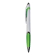aerial view a lime green white crest grip pen, full color digital, image 1 of 2