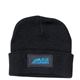 aerial view a black outdoor knit hat, image 1 of 3