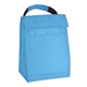 aerial view a light blue 210d polyester budget lunch bag, image 1 of 2