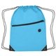 aerial view a light blue polyester hit sports pack with front zip pocket, image 1 of 3