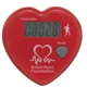 aerial view a red heart shaped pedometer, image 1 of 3