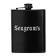 8 oz black stainless steel hip flask