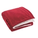 aerial view a red polyester sherpa throw, image 1 of 6