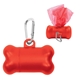 aerial view a red promotional doggie pet waste disposal bag dispenser holder, image 1 of 2