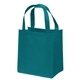 aerial view a teal non woven multi color little thunder tote bag 12 x 13 - screen print, image 1 of 2