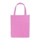 aerial view a pink atlas non - woven grocery tote bag with reinforced handles, image 1 of 2