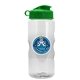 a clear bottle & green lid mini mountain 22 oz tritan(tm) sports bottle with flip lid and digital imprint