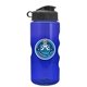 a transparent blue bottle & black lid mini mountain 22 oz tritan(tm) sports bottle with flip lid and digital imprint