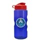a transparent blue bottle & red lid mini mountain 22 oz tritan(tm) sports bottle with flip lid and digital imprint