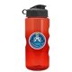 a transparent red bottle & black lid mini mountain 22 oz tritan(tm) sports bottle with flip lid and digital imprint