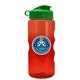 a transparent red bottle & green lid mini mountain 22 oz tritan(tm) sports bottle with flip lid and digital imprint
