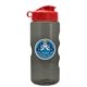 a transparent smoke bottle & red lid mini mountain 22 oz tritan(tm) sports bottle with flip lid and digital imprint