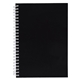 aerial view a black hardcover spiral notebook, image 1 of 4