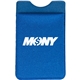 a blue fabric mobile phone wallet