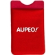 aerial view a red fabric mobile phone wallet, image 1 of 2