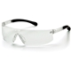 a black frame & clear lens provoq safety glasses