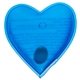 aerial view a royal blue heart shaped hand warmer, image 1 of 2