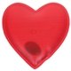 aerial view a red heart shaped hand warmer, image 1 of 2