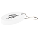 aerial view a white oval foam floater keytag, image 1 of 3