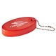 aerial view a red oval foam floater keytag, image 1 of 3