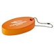 aerial view a orange oval foam floater keytag, image 1 of 3