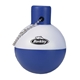 aerial view a blue/white fishing bobber floater key tag, image 1 of 2