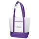 aerial view a purple harbor non - woven tote bag, image 1 of 2