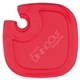 aerial view a transparent red plastic wine and snack tray, image 1 of 2