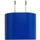 aerial view a blue oval ac charger wall adapter, image 1 of 2