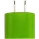 aerial view a lime oval ac charger wall adapter, image 1 of 2