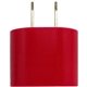 aerial view a red oval ac charger wall adapter, image 1 of 2